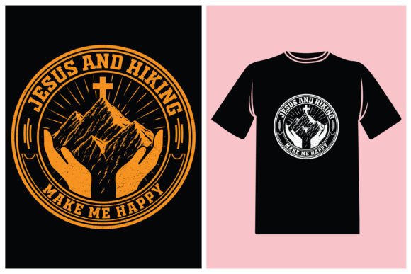 Jesus Hiking Graphics for T-Shirt Designs