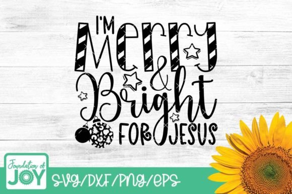 Merry and Bright Christian Christmas Graphics for T-Shirt Designs