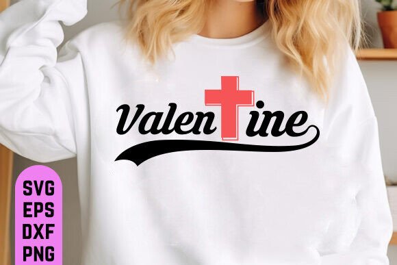 Valentines Cross SVG for T-Shirt Designs